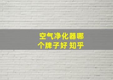 空气净化器哪个牌子好 知乎